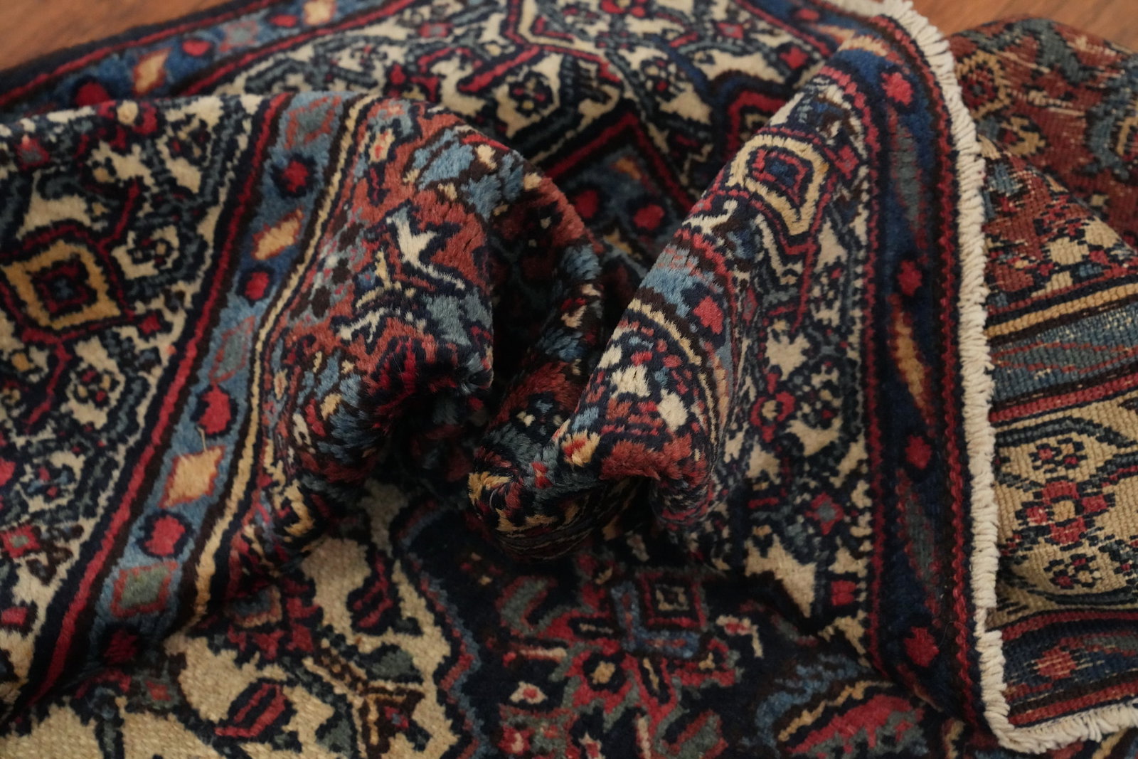 Antique Vegetable Dye Bibikabad Persian Rug 4x5 - 14