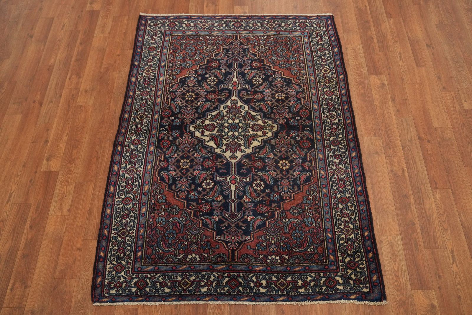 Antique Vegetable Dye Bibikabad Persian Rug 4x5 - 2