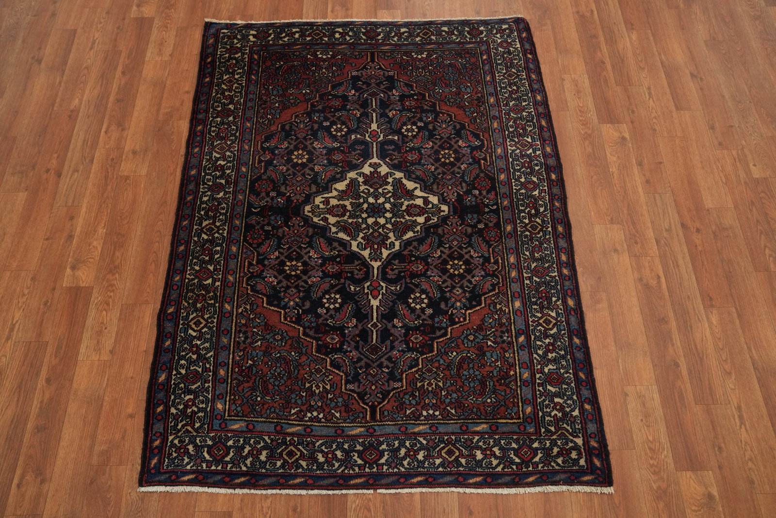 Antique Vegetable Dye Bibikabad Persian Rug 4x5 - 4