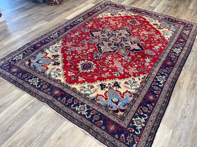 Vintage Persian Tabriz Rug-3663 - 5
