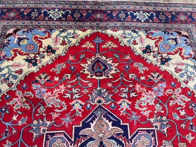 Vintage Persian Tabriz Rug-3663 - 8