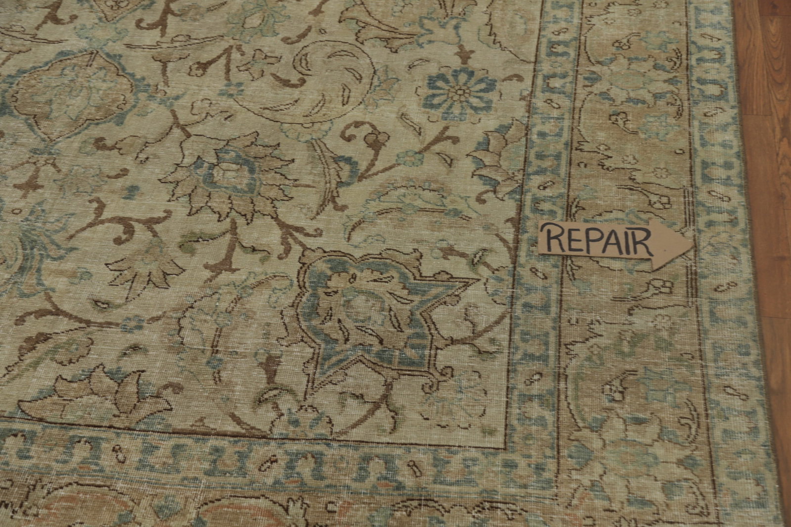 Antique Vegetable Dye Tabriz Persian Area Rug 7x11 - 16