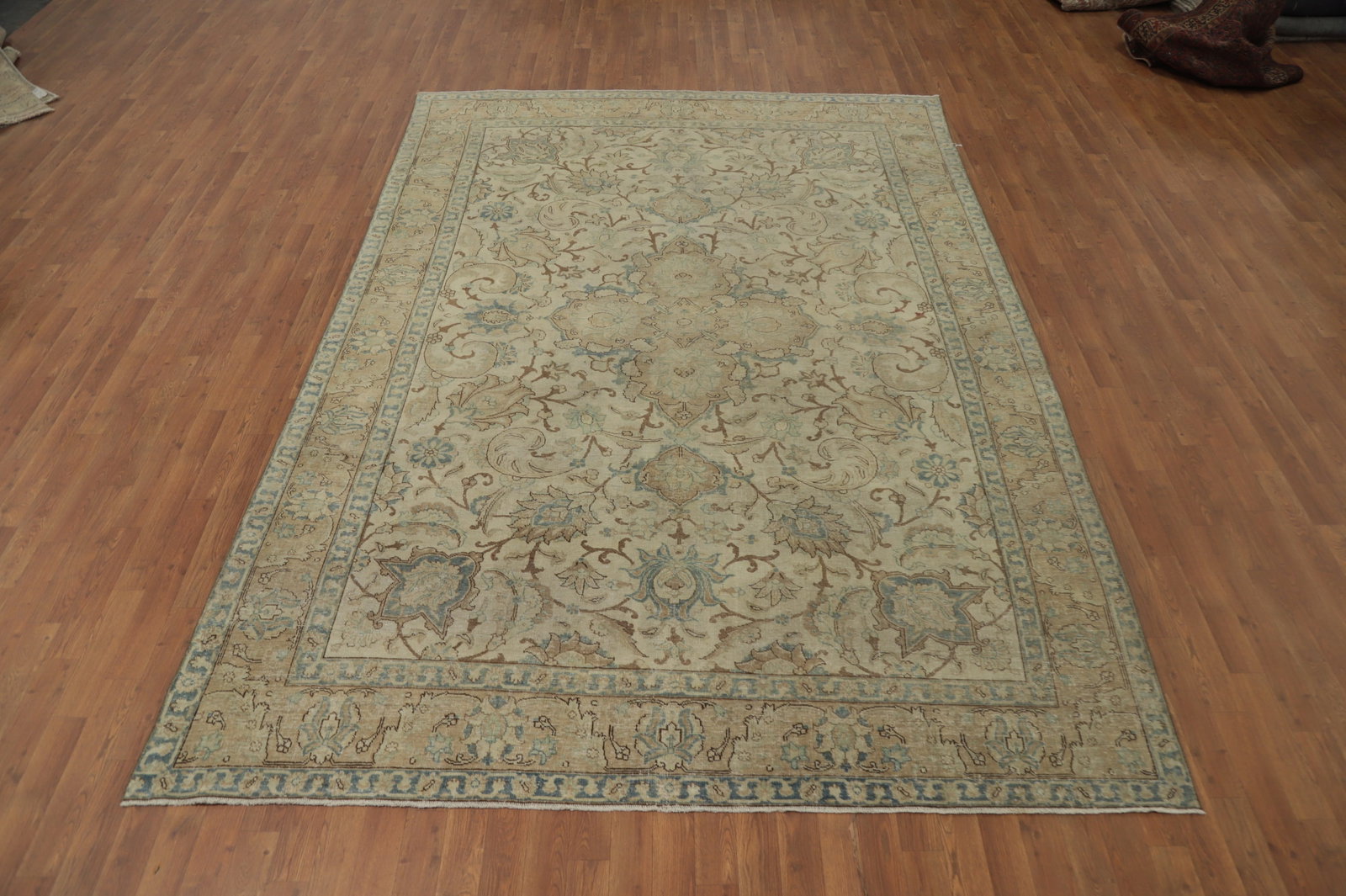 Antique Vegetable Dye Tabriz Persian Area Rug 7x11 - 2