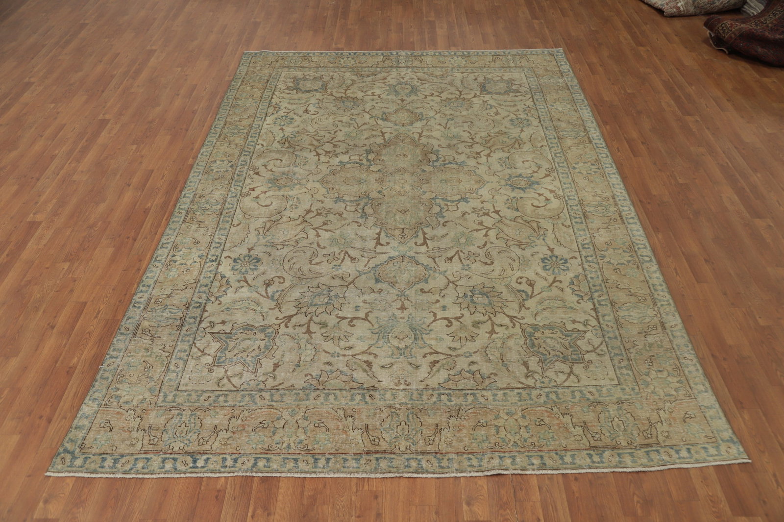 Antique Vegetable Dye Tabriz Persian Area Rug 7x11 - 4