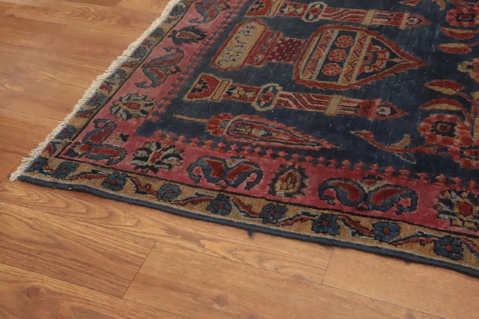Pre-1900 Antique Vegetable Dye Kashan Persian Rug 3x6 - 12