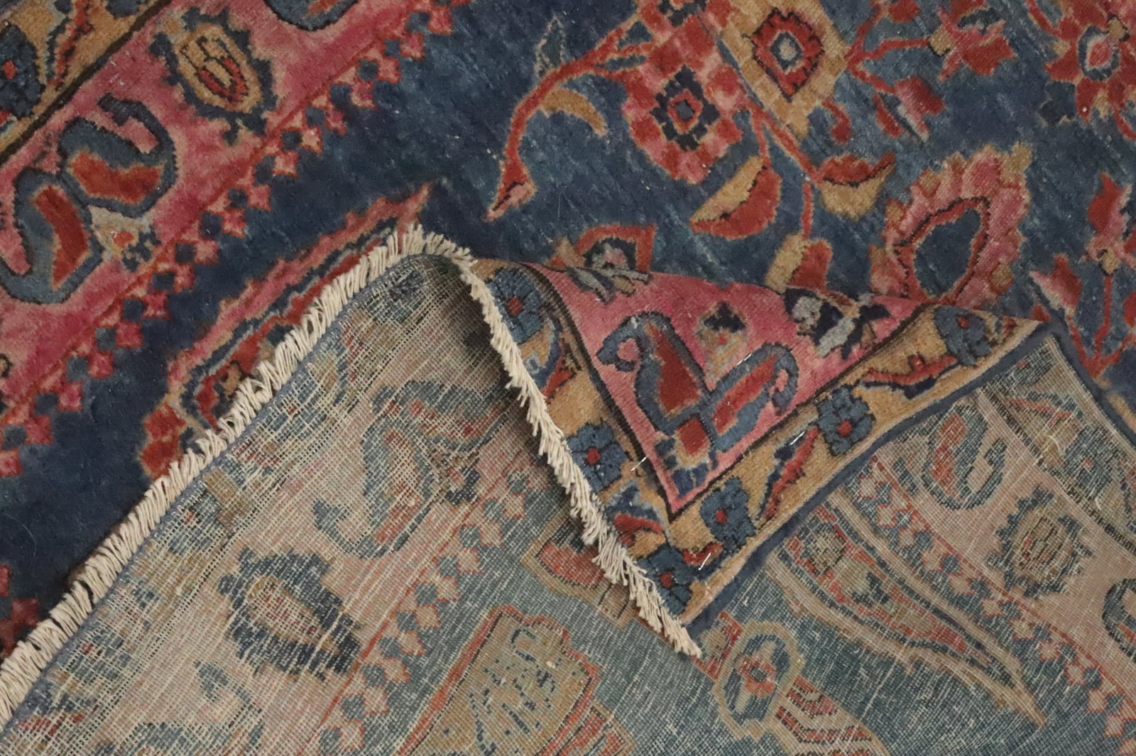 Pre-1900 Antique Vegetable Dye Kashan Persian Rug 3x6 - 13