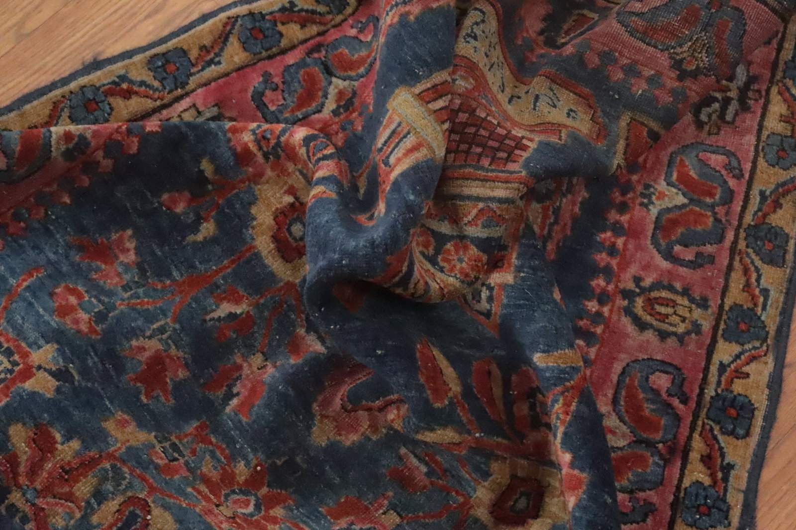 Pre-1900 Antique Vegetable Dye Kashan Persian Rug 3x6 - 14