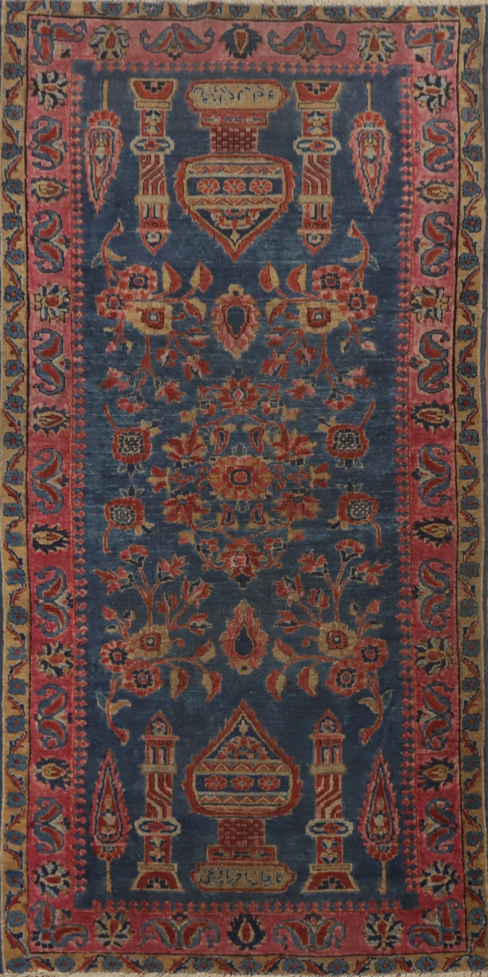 Pre-1900 Antique Vegetable Dye Kashan Persian Rug 3x6: Title: Pre-1900 Antique Vegetable Dye Kashan Persian Rug 3x6 Description:A Beautiful Genuine Iran ( Persia ) Kashan rug is Hand Knotted by skillful weavers in Iran ( Persia ) with
