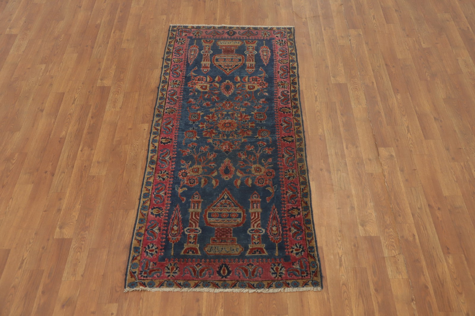 Pre-1900 Antique Vegetable Dye Kashan Persian Rug 3x6 - 2
