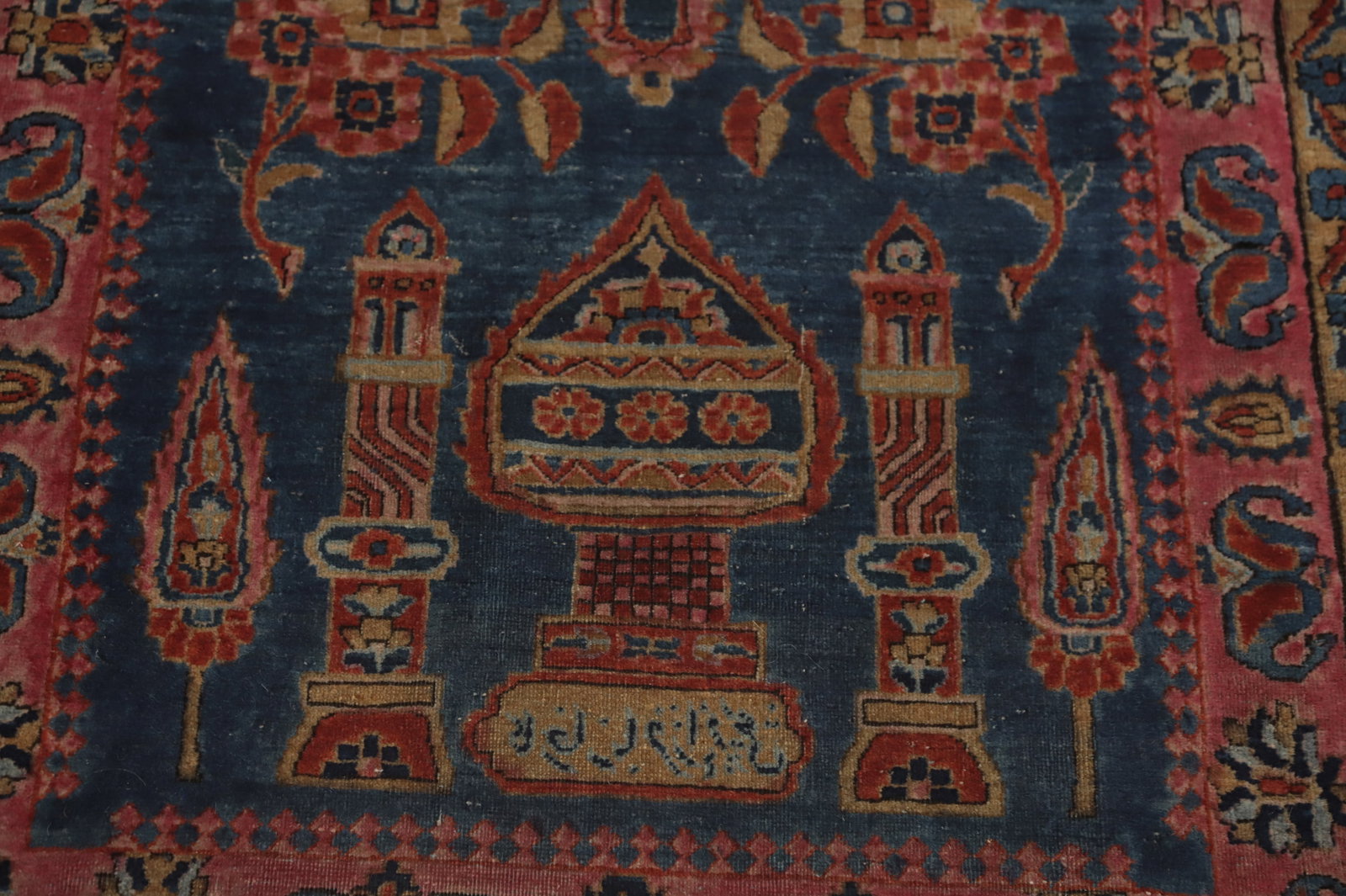 Pre-1900 Antique Vegetable Dye Kashan Persian Rug 3x6 - 5