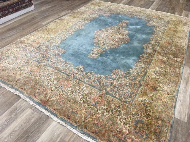 Antique Persian Kirman rug-5196: Title:Antique Persian Kirman rug-5196 Description:Beautiful antique Persian Kirman rug from southeast persia, size 8 ft by 10 ft. 10 inches, circa 1940, excellent condition with a good pile throughout