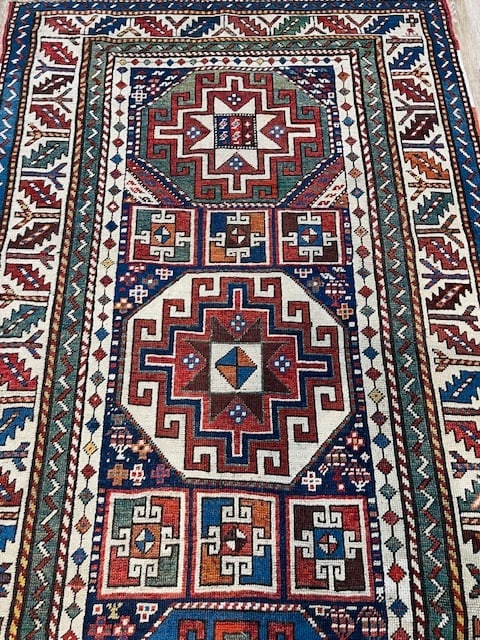 Antique Gendje Caucasian Rug-4798 - 5