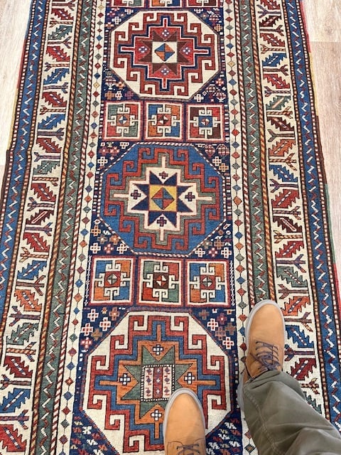 Antique Gendje Caucasian Rug-4798 - 7