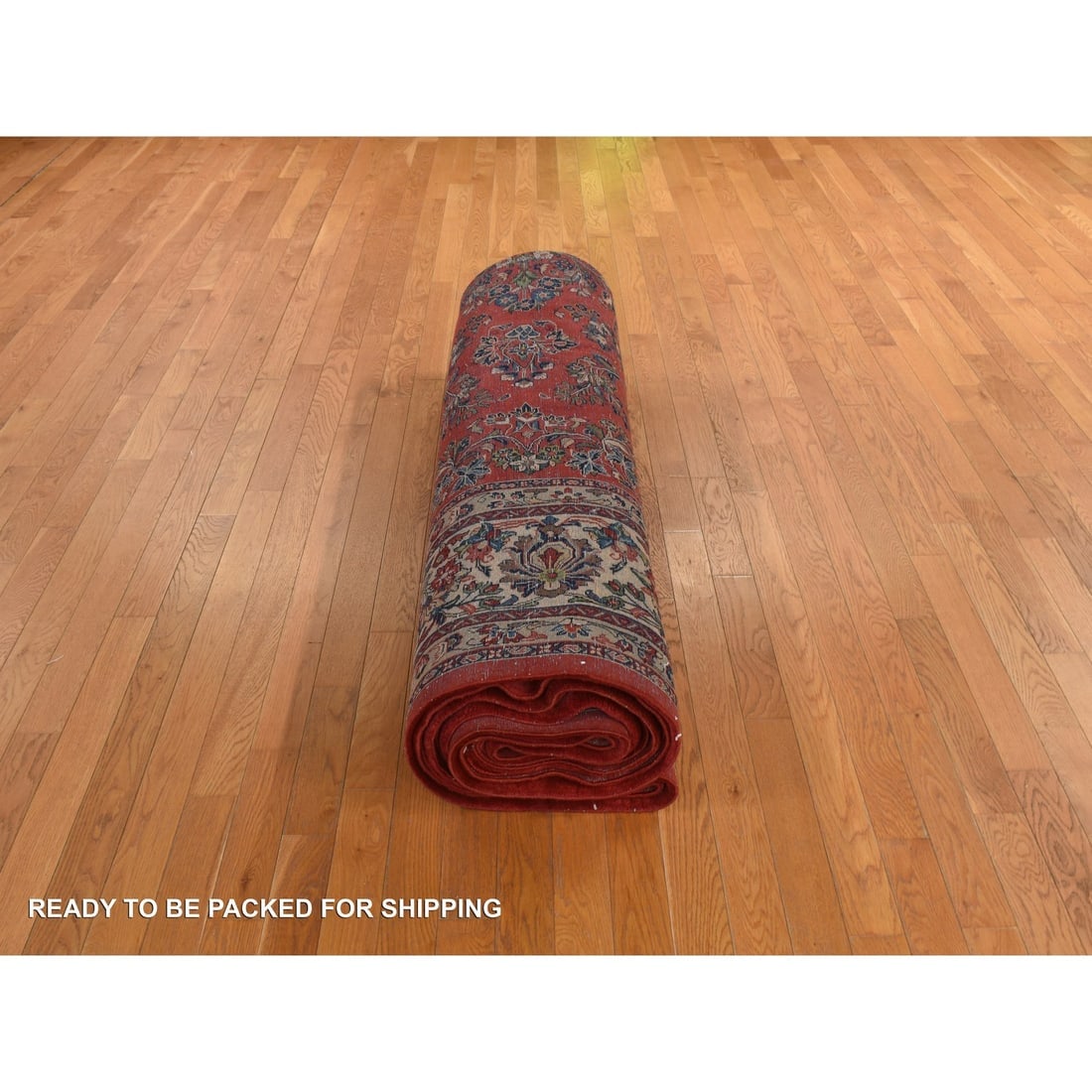 Red Vintage Persian Sarouk in Mint Condition Hand Knotted All Wool Rug - 9