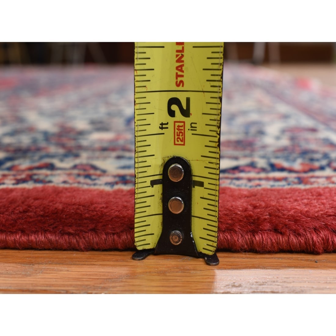 Red Vintage Persian Sarouk in Mint Condition Hand Knotted All Wool Rug - 10