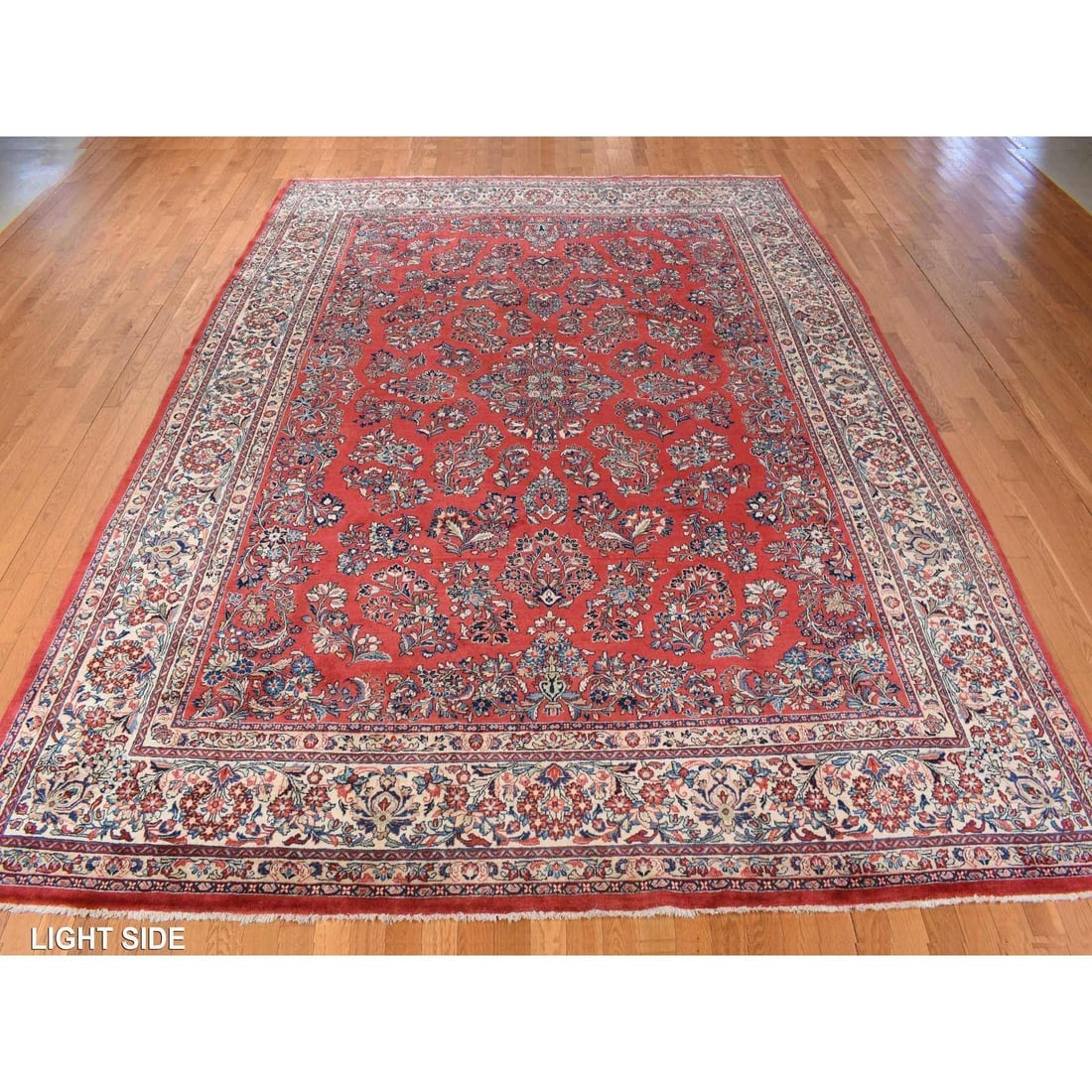 Red Vintage Persian Sarouk in Mint Condition Hand Knotted All Wool Rug - 3
