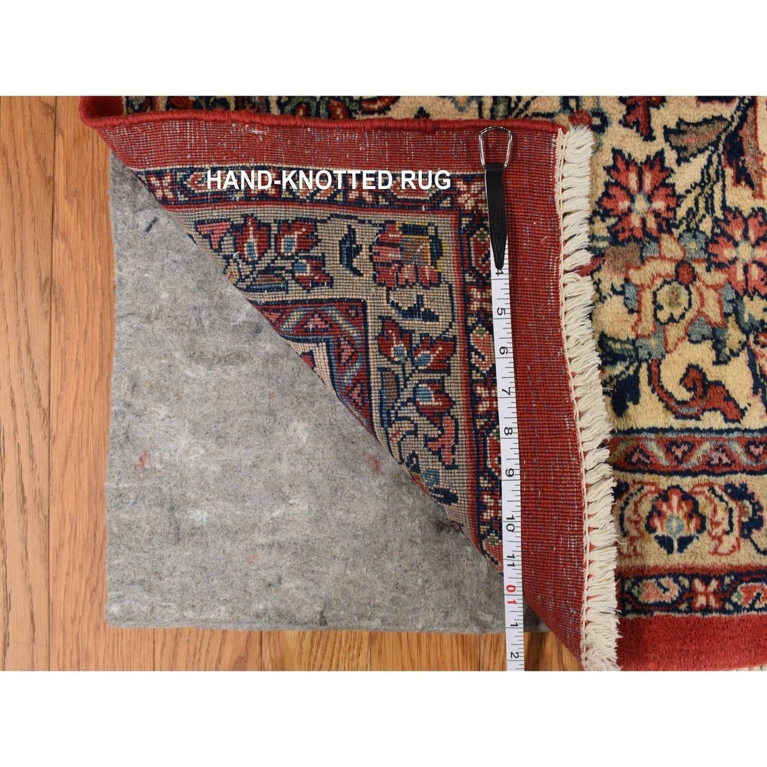 Red Vintage Persian Sarouk in Mint Condition Hand Knotted All Wool Rug - 5