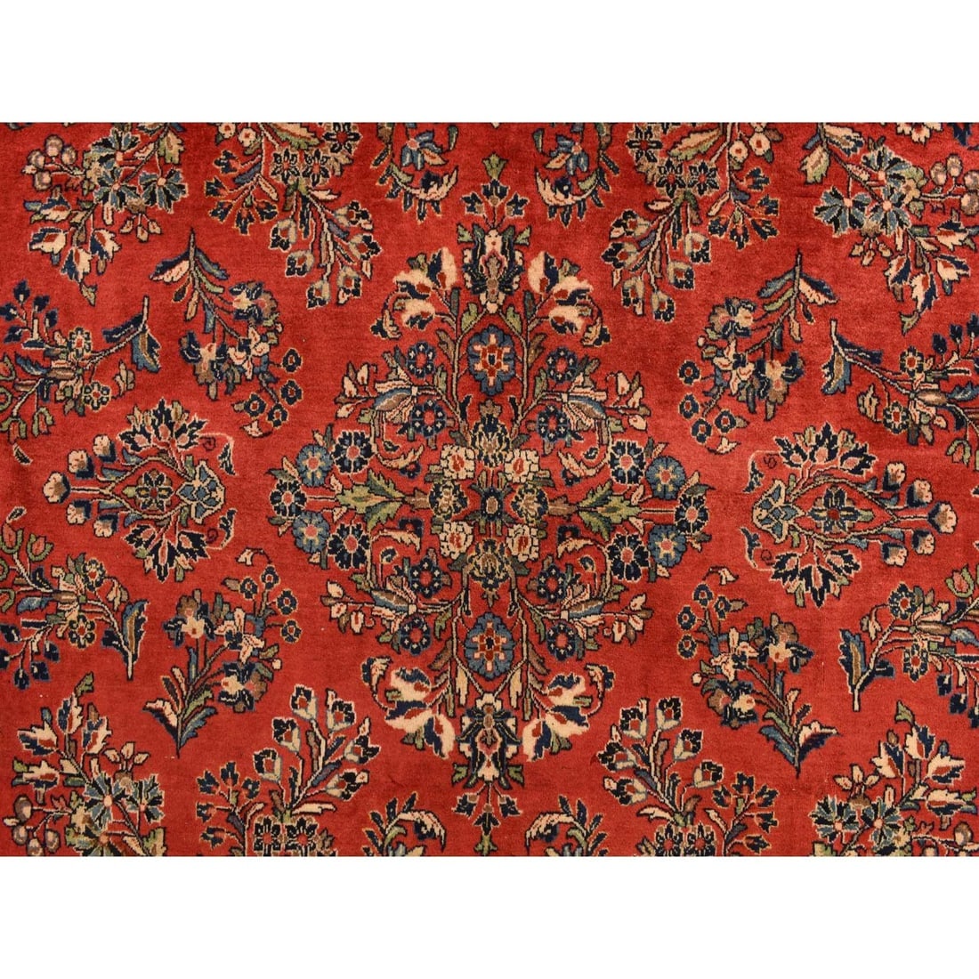 Red Vintage Persian Sarouk in Mint Condition Hand Knotted All Wool Rug - 7