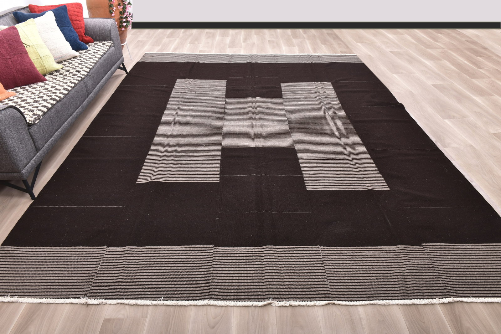 9'11'' x 12'3'' Handmade Vintage Wool Rug - 2218 - 3