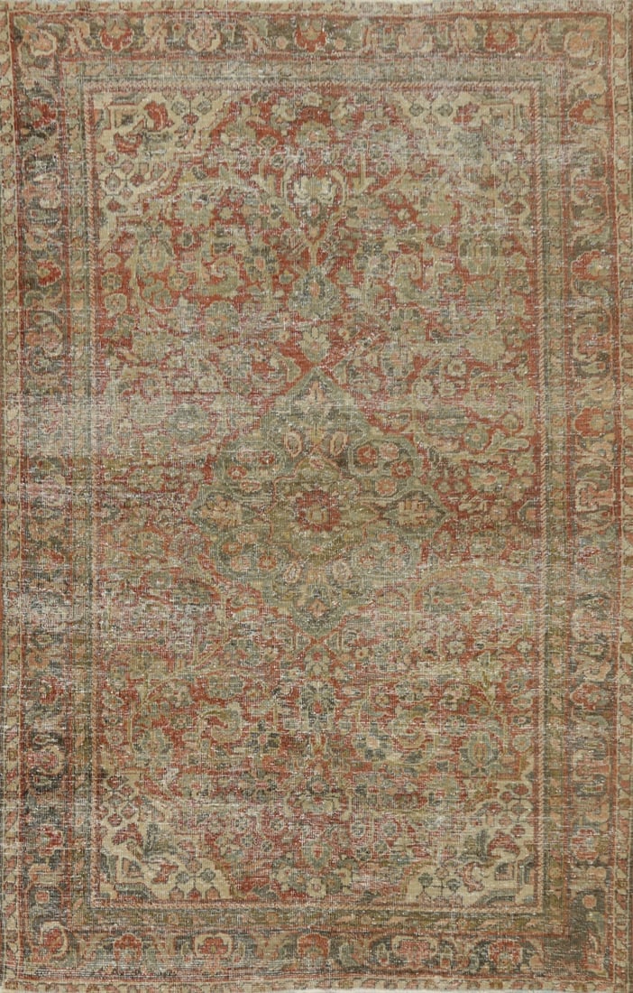 Antique Floral Bakhtiari Persian Rug 4x6: Title: Antique Floral Bakhtiari Persian Rug 4x6 Description:A Beautiful Genuine Iran ( Persia ) Bakhtiari rug is Hand Knotted by skillful weavers in Iran ( Persia ) with
