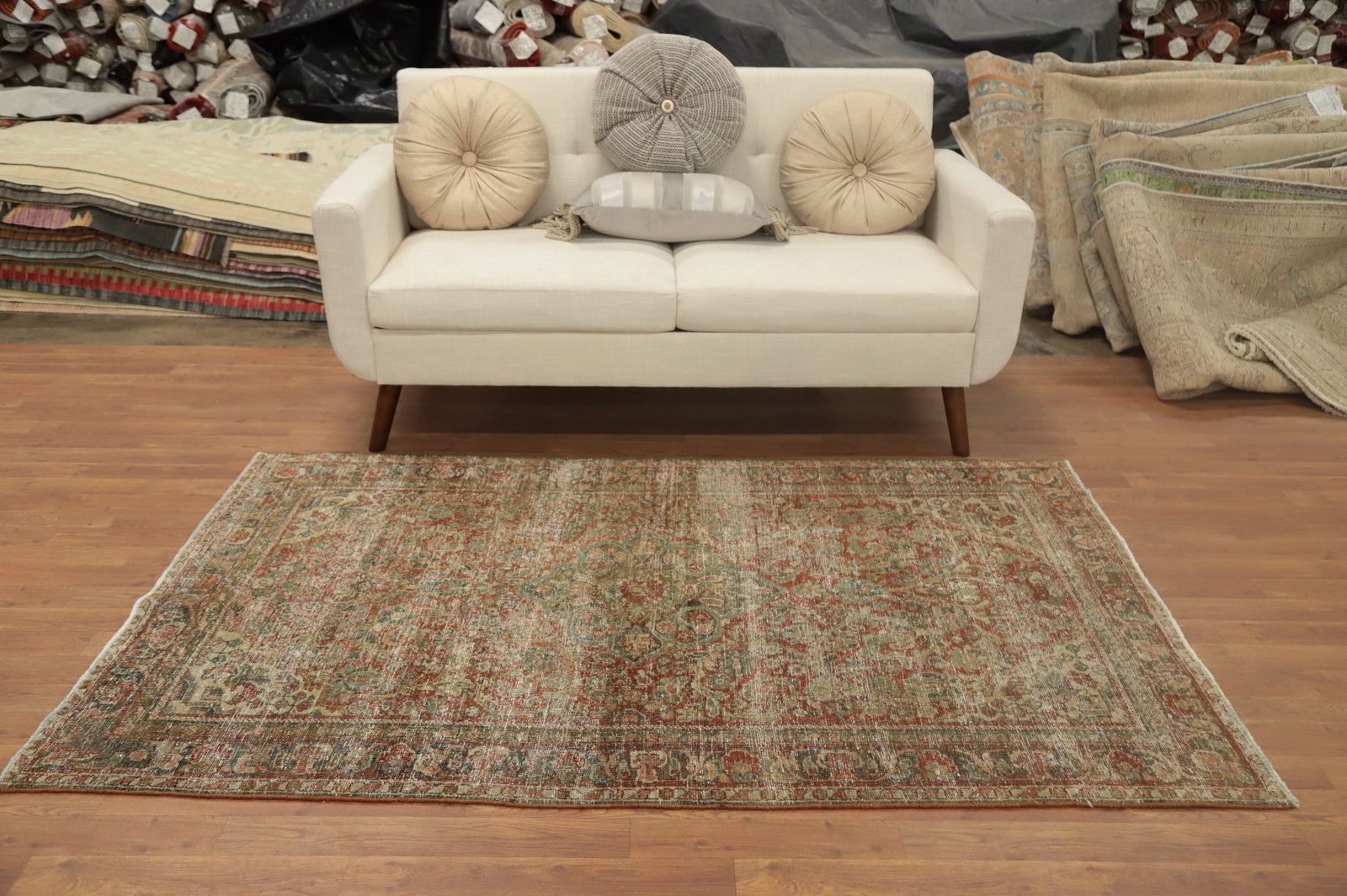 Antique Floral Bakhtiari Persian Rug 4x6 - 3