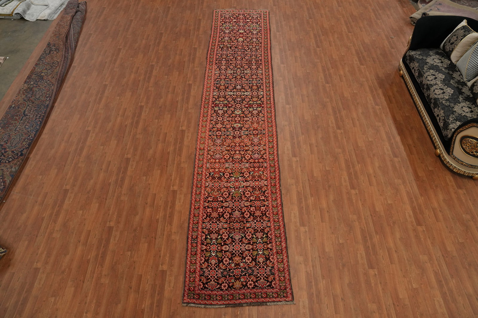 Antique Karabagh Vegetable Dye Runner Rug 4x19 - 2
