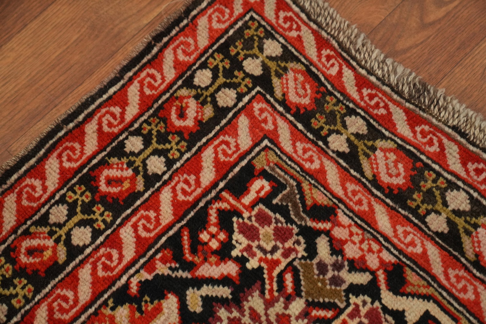 Antique Karabagh Vegetable Dye Runner Rug 4x19 - 7