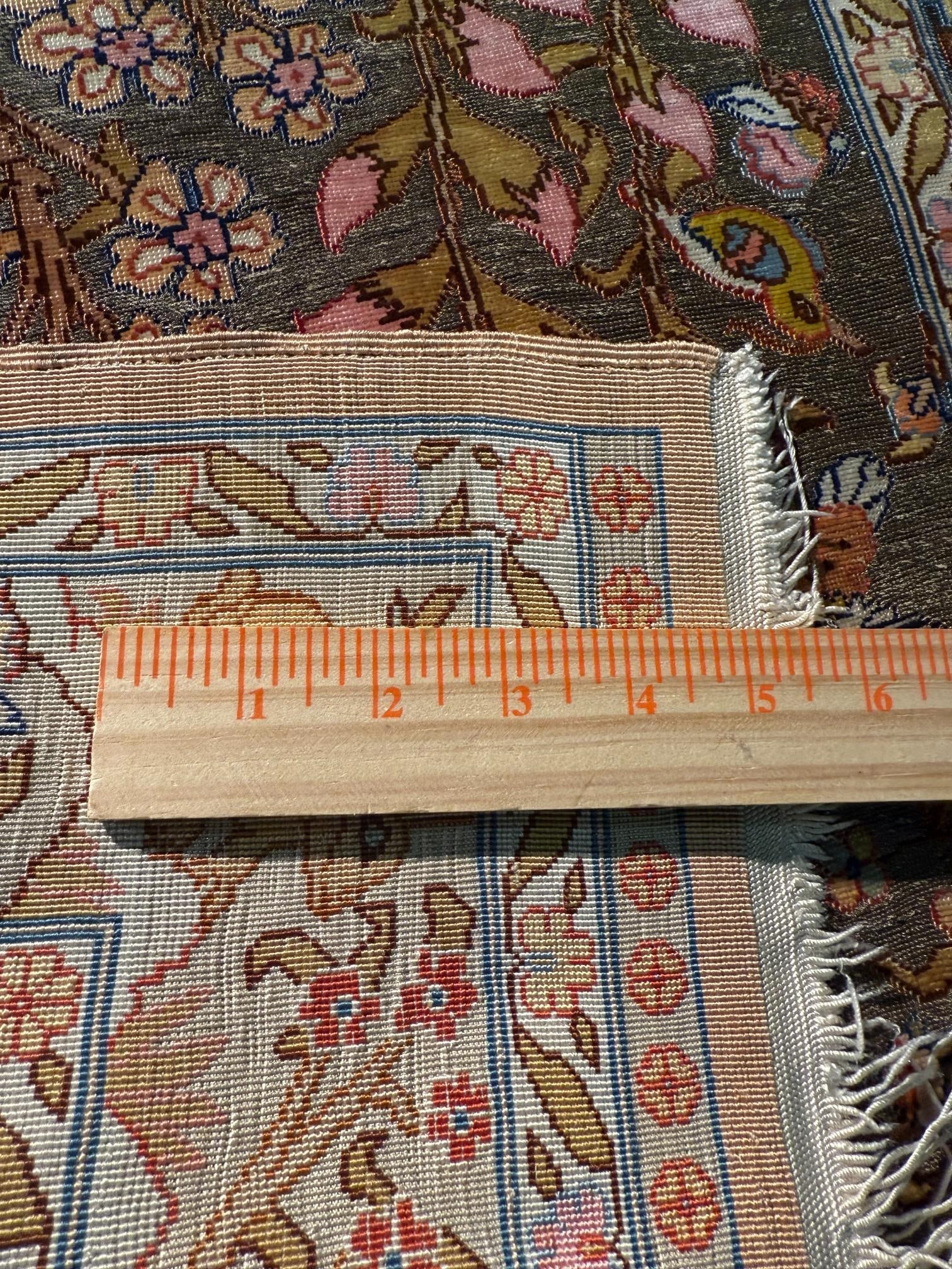 Vintage Silk and Gold Hereke Rug 2.1x3.4 - 10