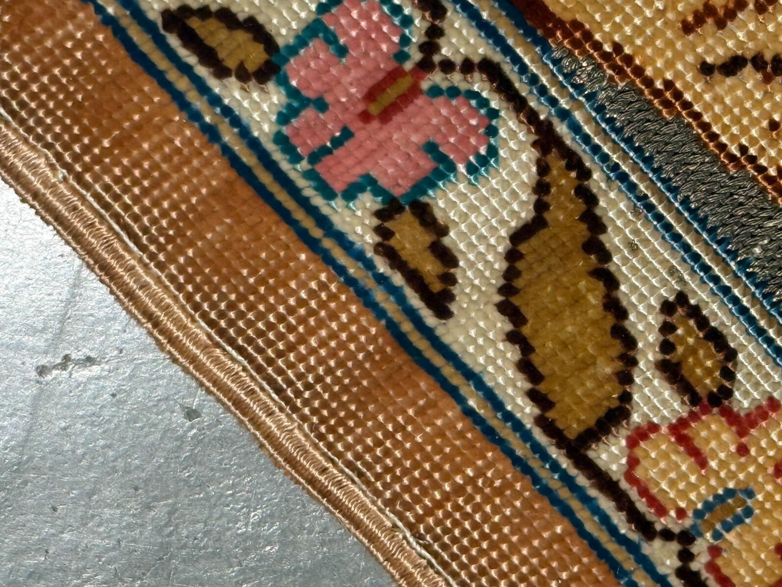 Vintage Silk and Gold Hereke Rug 2.1x3.4 - 13