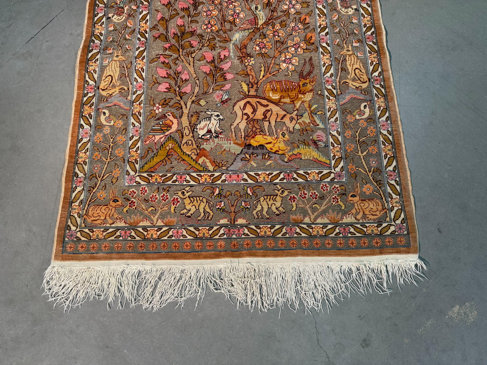 Vintage Silk and Gold Hereke Rug 2.1x3.4 - 16