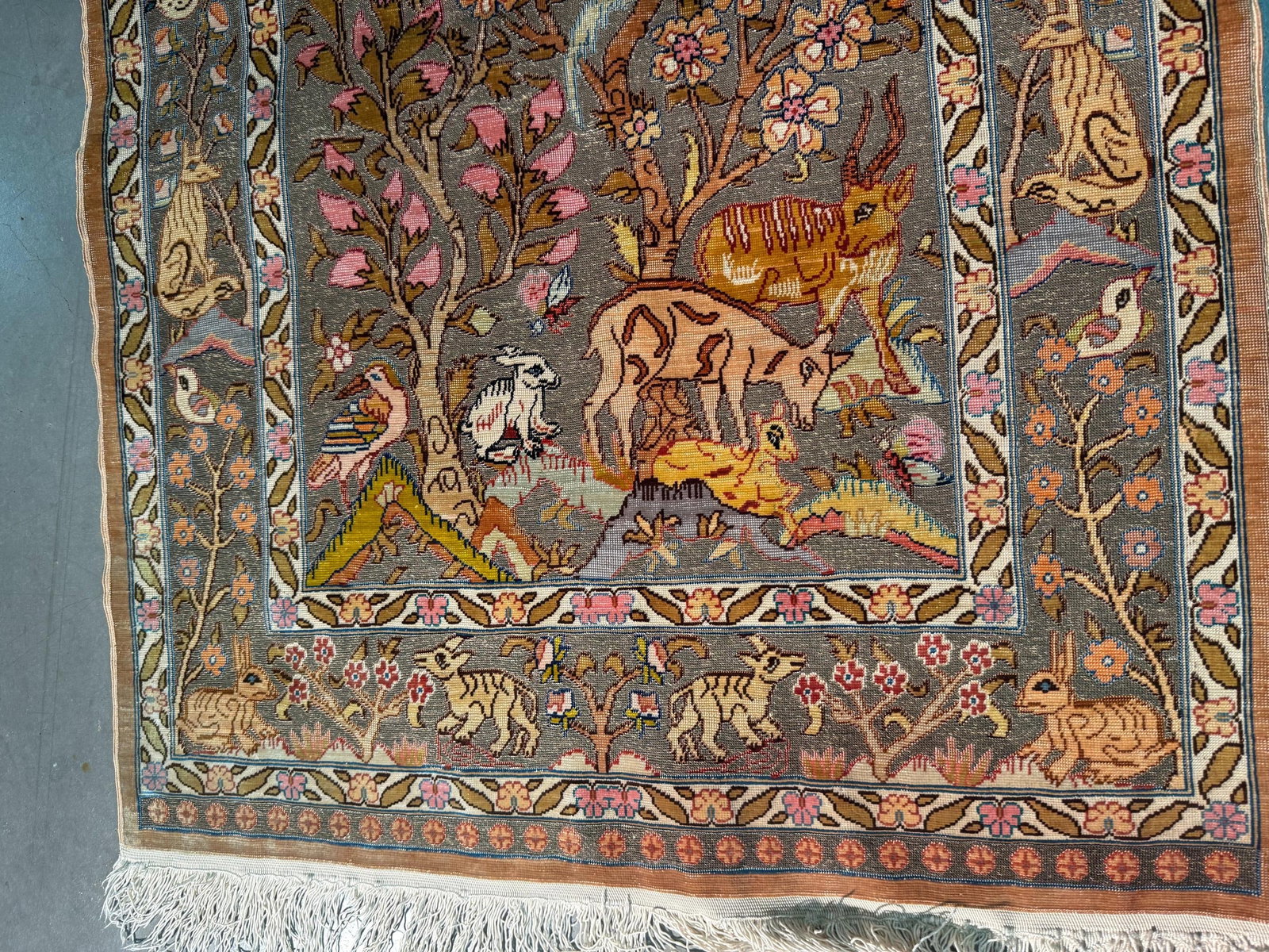 Vintage Silk and Gold Hereke Rug 2.1x3.4 - 18