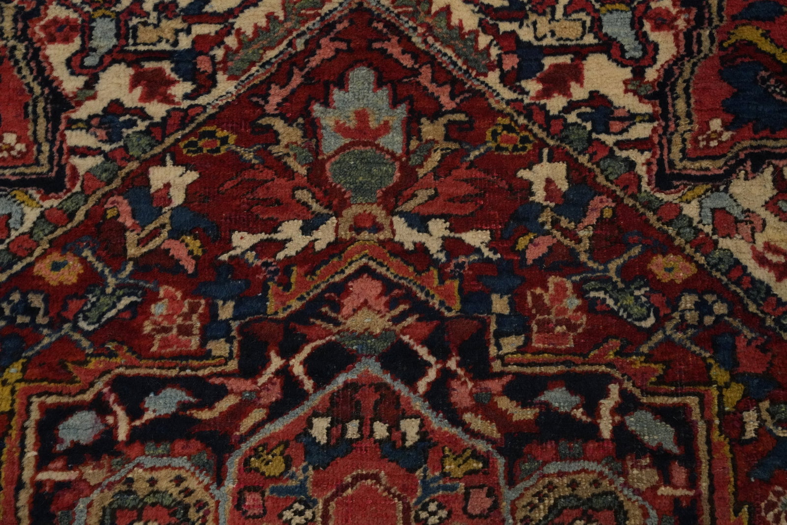 Pre-1900 Antique Heriz Serapi Vegetable Dye Persian Rug 4x4 - 6