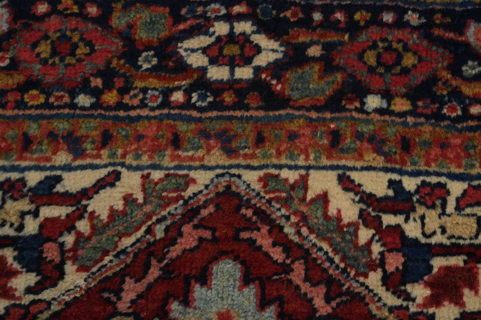 Pre-1900 Antique Heriz Serapi Vegetable Dye Persian Rug 4x4 - 9