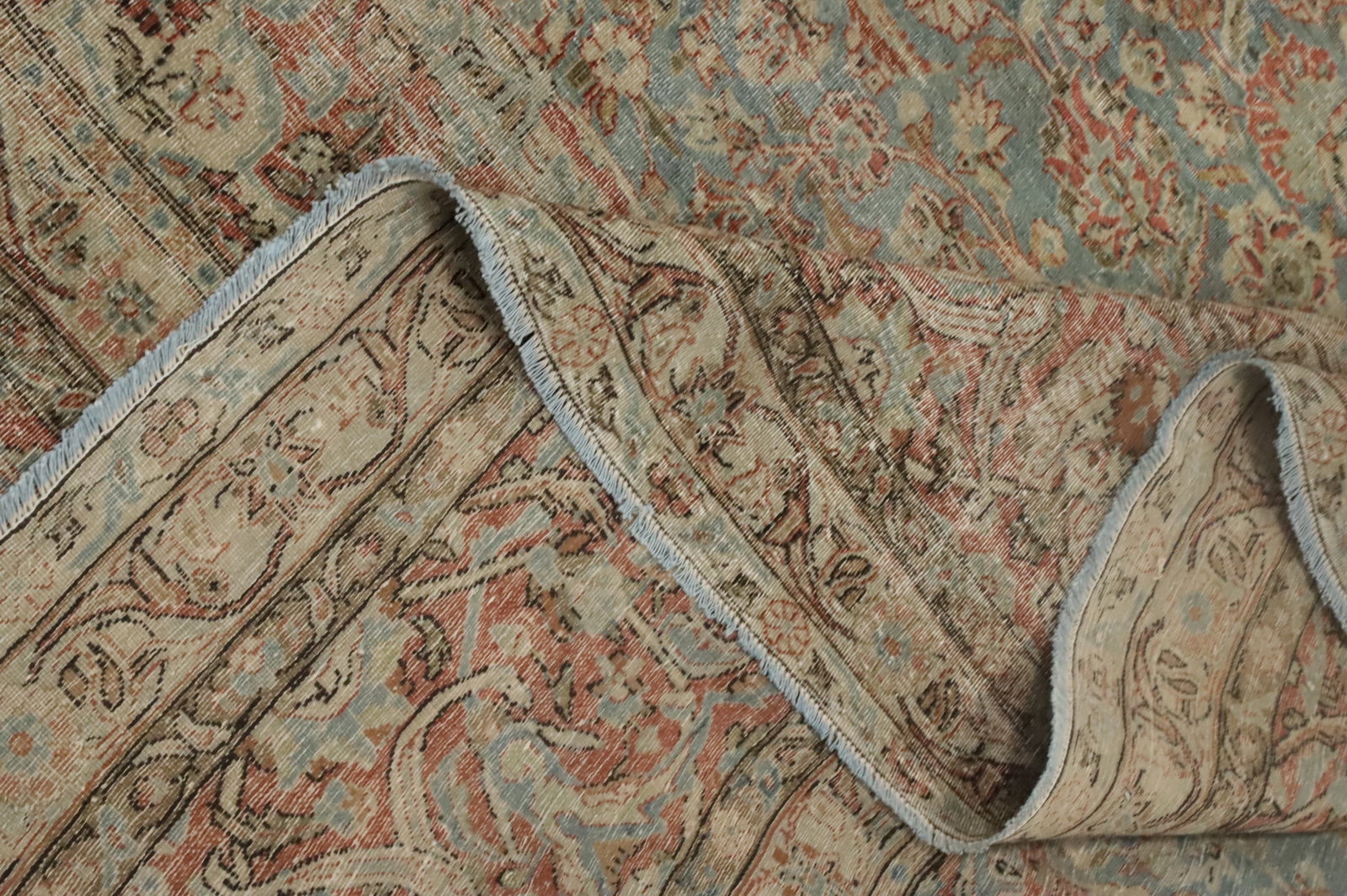 Pre-1900 Antique Kashan Vegetable Dye Persian Rug 9x11 - 14