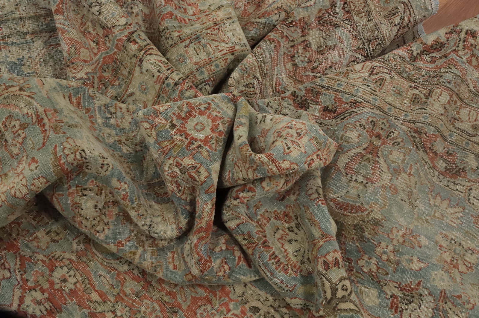 Pre-1900 Antique Kashan Vegetable Dye Persian Rug 9x11 - 15