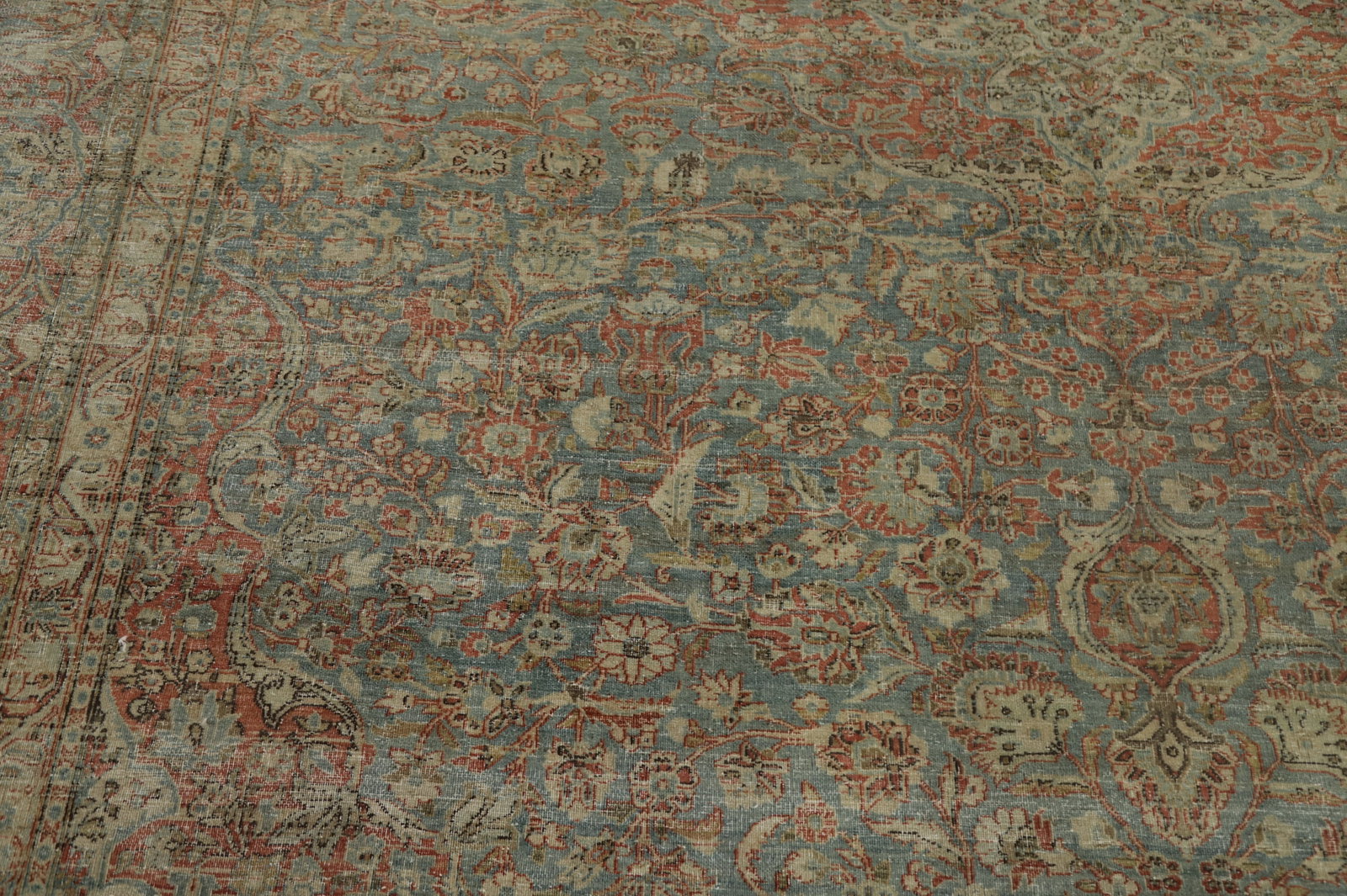 Pre-1900 Antique Kashan Vegetable Dye Persian Rug 9x11 - 7
