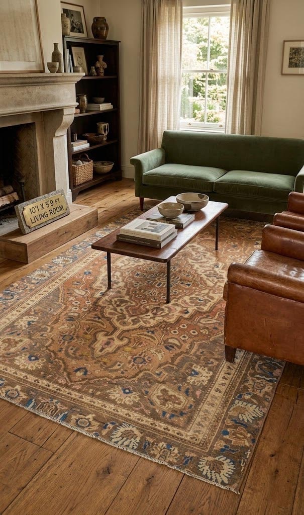 Antique Rust and Brown Floral 6X10 Lilian Persian Rug - 2
