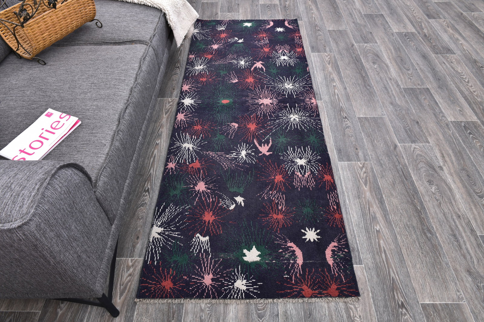 2'7'' x 7'0'' Handmade Vintage Wool Rug - 244060 - 3