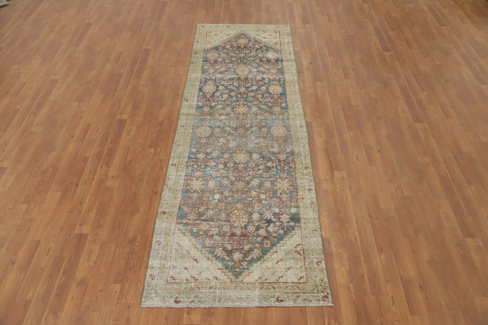 Antique Vegetable Dye Mashad Persian Runner Rug 3x9 - 2