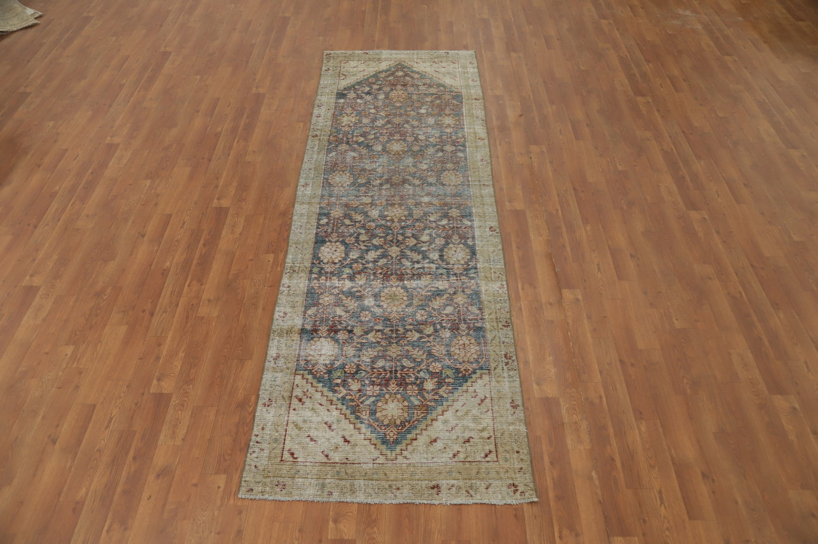 Antique Vegetable Dye Mashad Persian Runner Rug 3x9 - 4