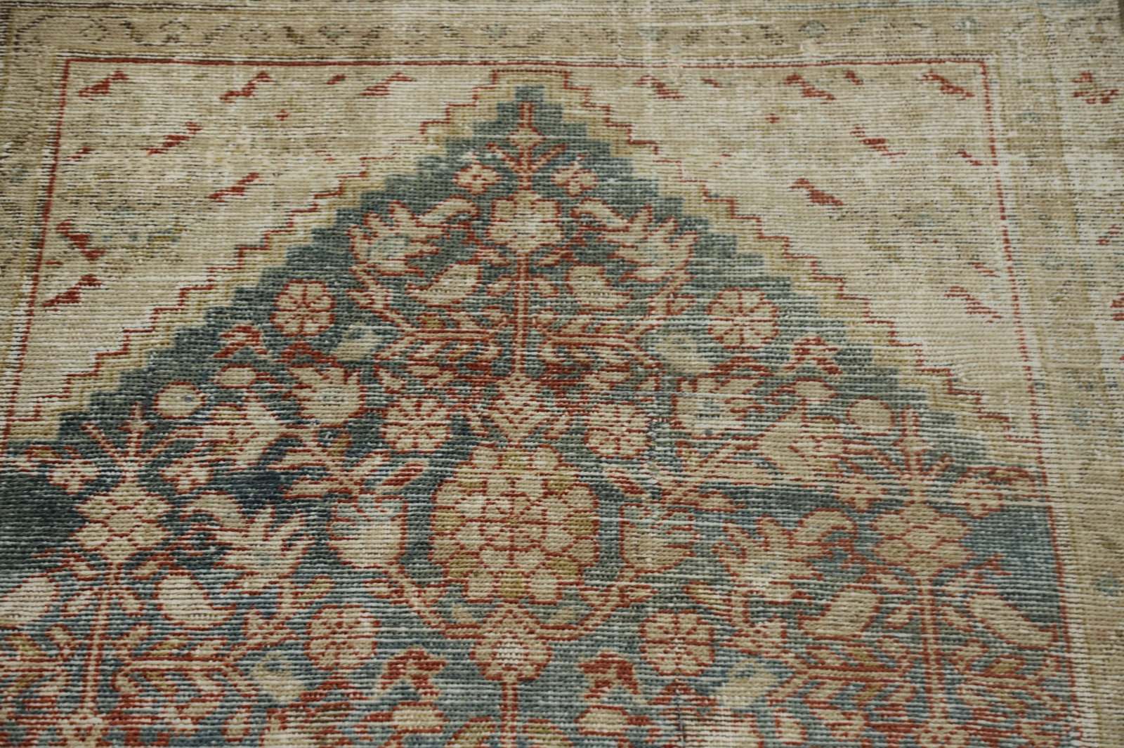 Antique Vegetable Dye Mashad Persian Runner Rug 3x9 - 7