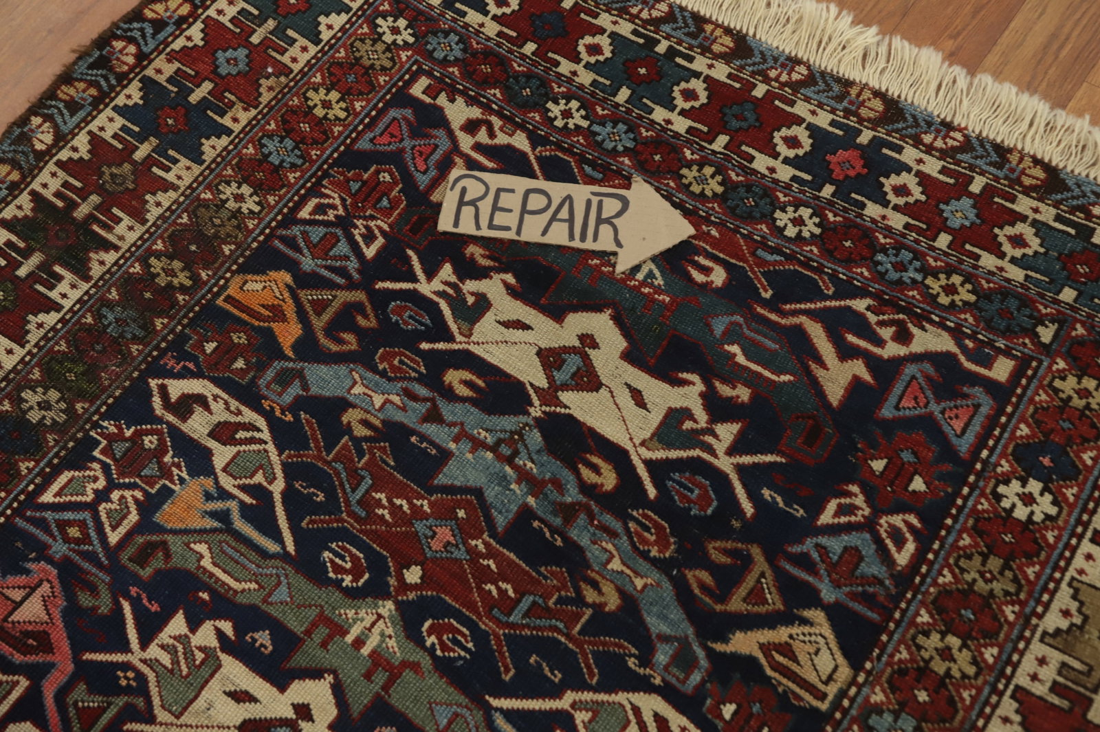 Antique Vegetable Dye Kazak Persian Rug 4x5 - 10