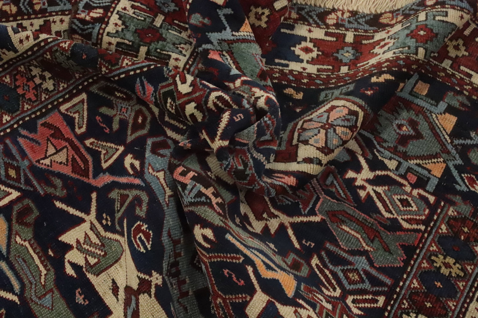 Antique Vegetable Dye Kazak Persian Rug 4x5 - 17