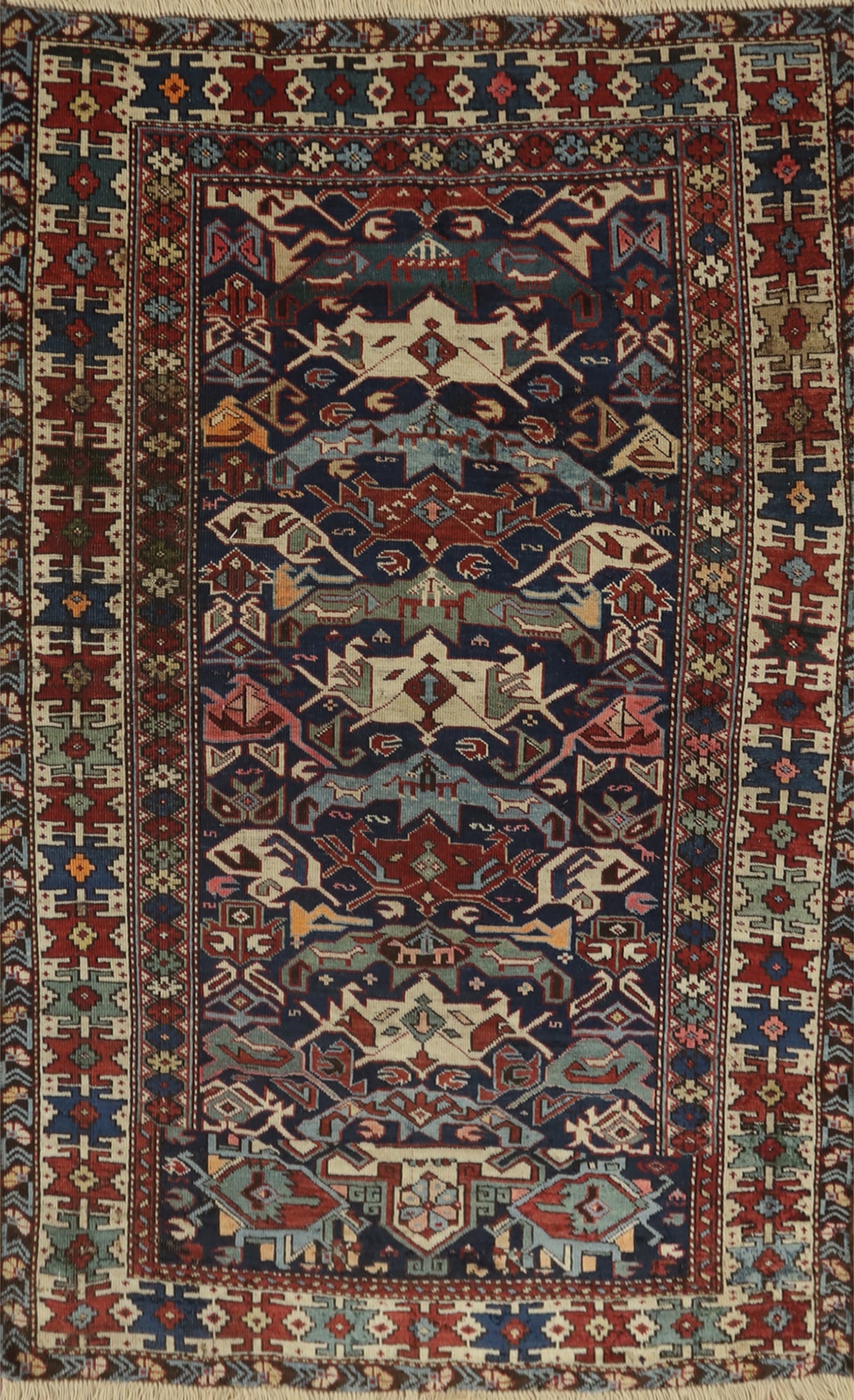 Antique Vegetable Dye Kazak Persian Rug 4x5: Title: Antique Vegetable Dye Kazak Persian Rug 4x5 Description:A Beautiful Genuine Iran ( Persia ) Kazak rug is Hand Knotted by skillful weavers in Iran ( Persia ) with