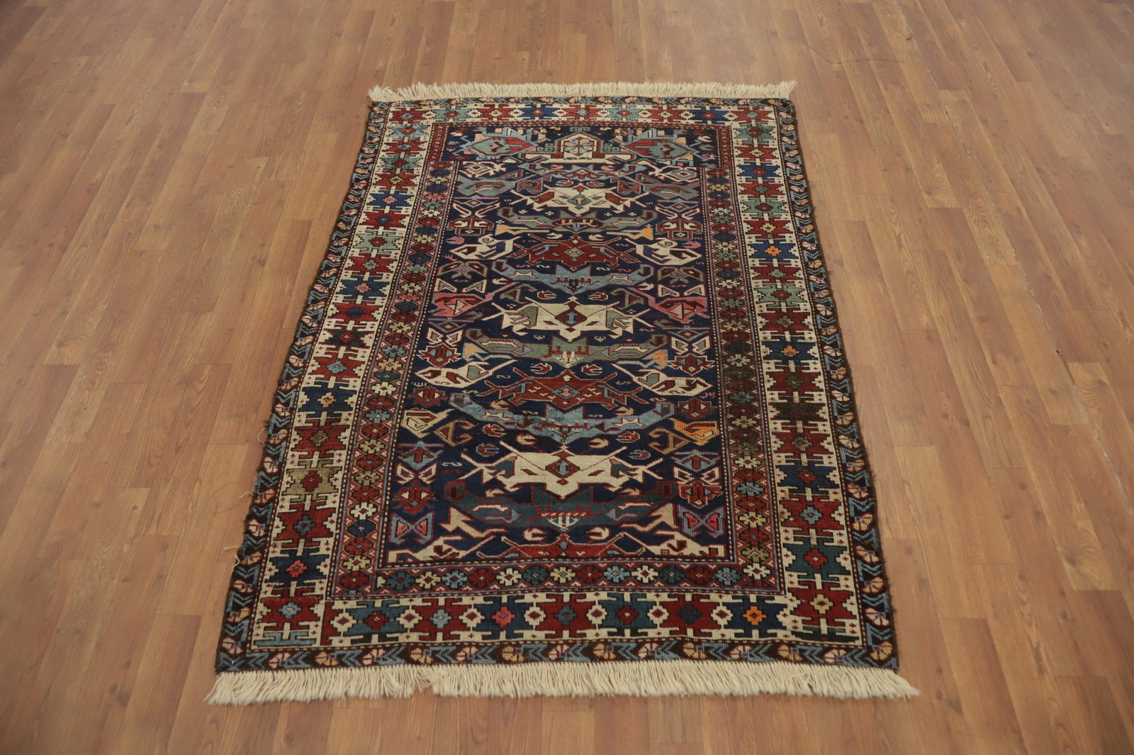 Antique Vegetable Dye Kazak Persian Rug 4x5 - 2