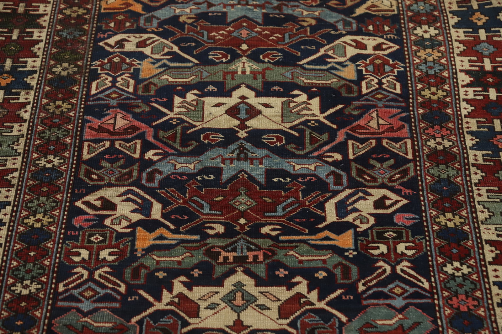 Antique Vegetable Dye Kazak Persian Rug 4x5 - 5