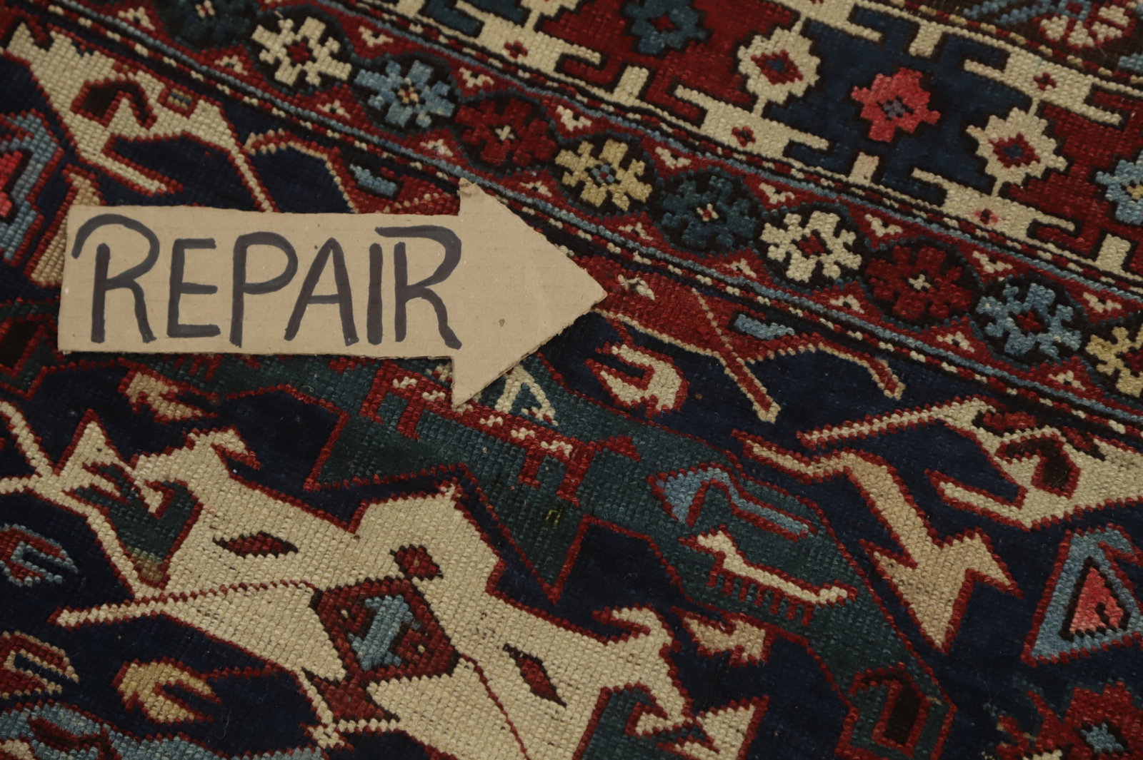 Antique Vegetable Dye Kazak Persian Rug 4x5 - 9