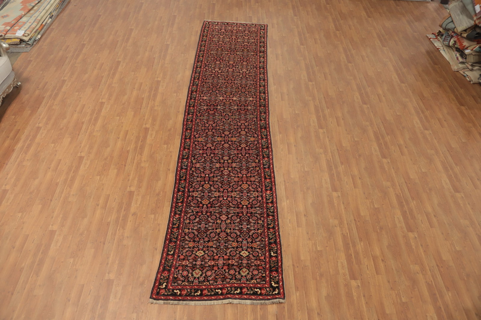 Antique Karabagh Vegetable Dye Runner Rug 4x16 - 4