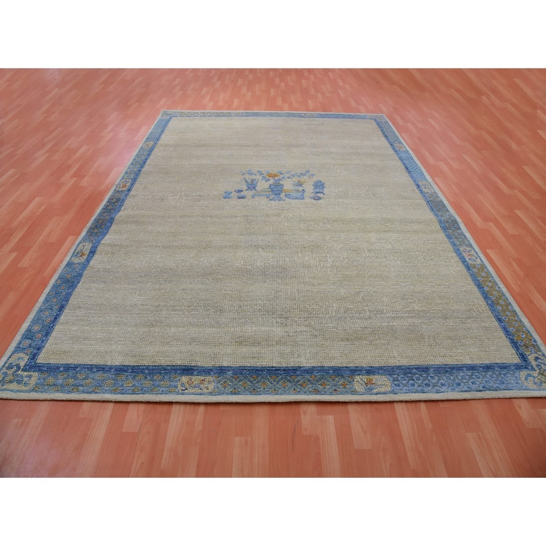 Ash Gray, Antique ChineseInspired, Open Field with Flower Bouquet - 2