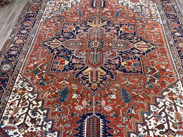Antique Persian Heriz Rug-5186 - 8